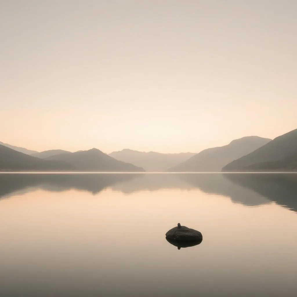 Calm mountain lake at dawn
