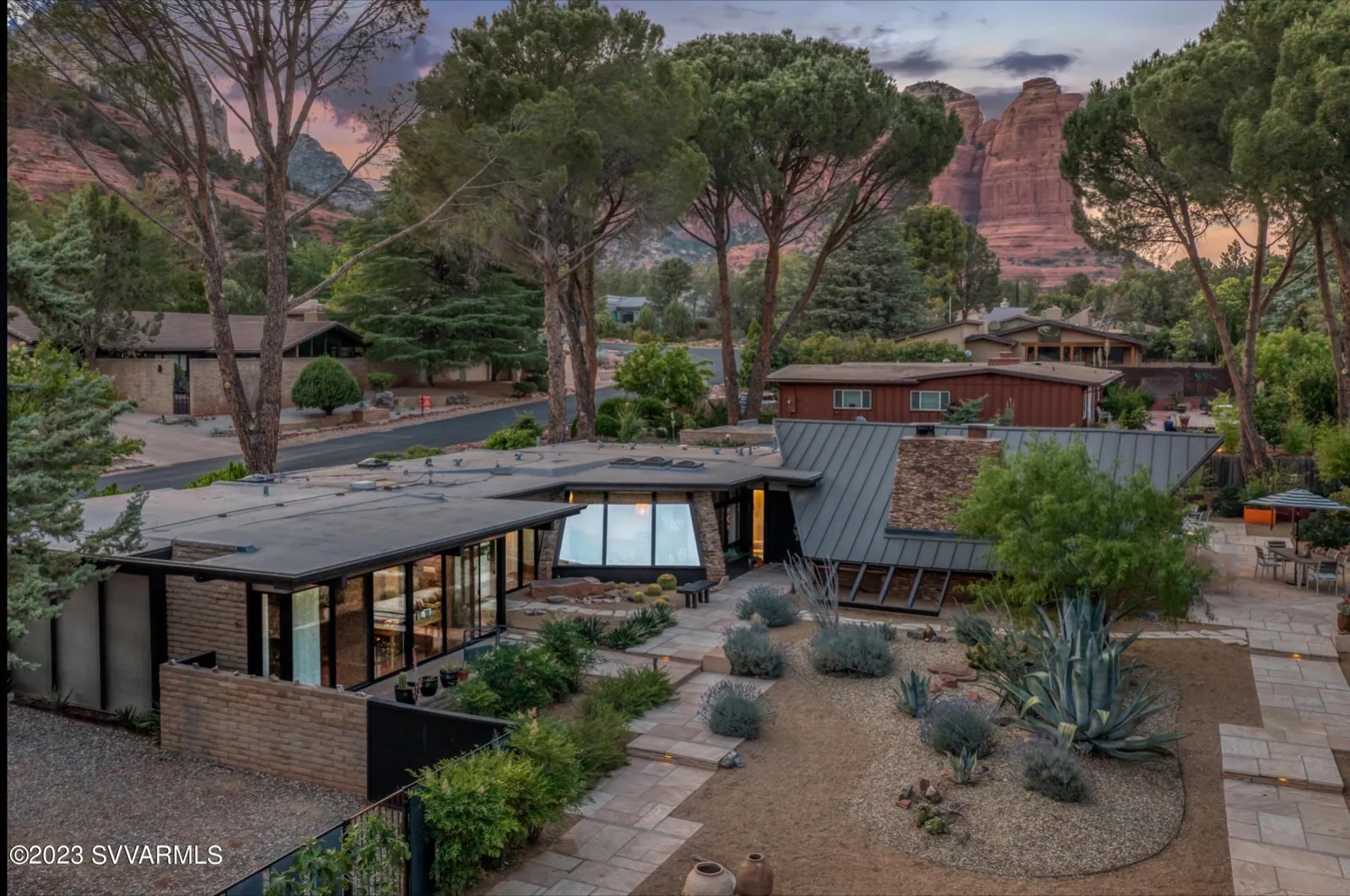 Mid-century modern Sedona property with red rock views