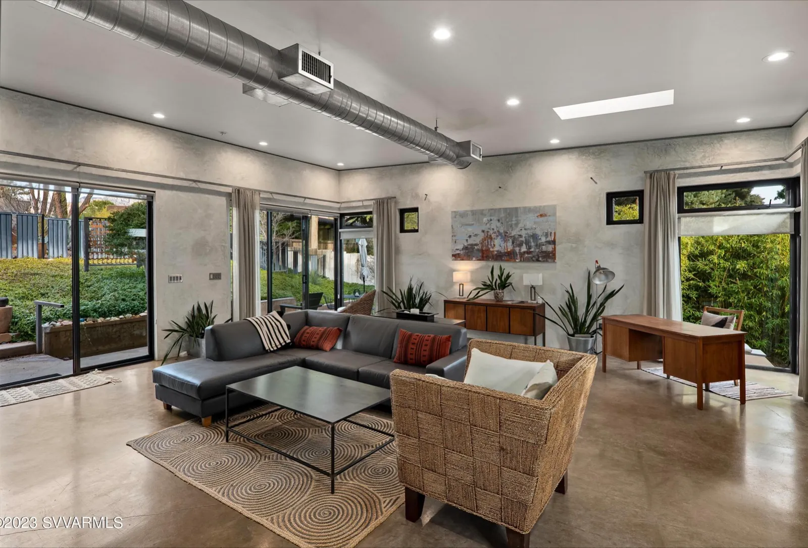 Modern open-concept living room interior