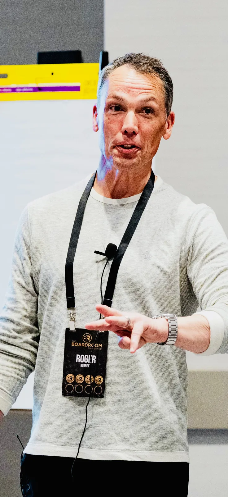 Roger Burnett speaking at The Boardroom Mastermind